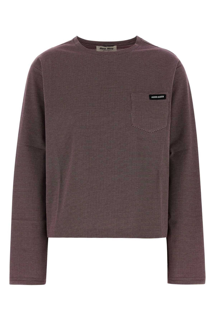 Miu Miu Two-Tone Jersey T-Shirt