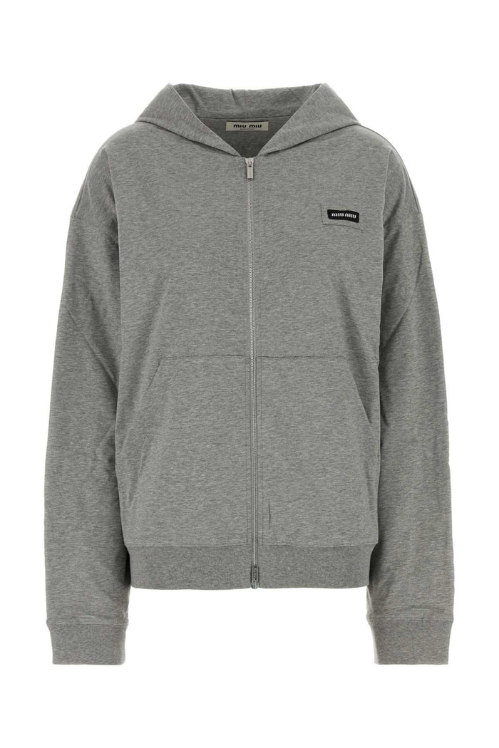 Miu Miu Grey Cotton Sweatshirt