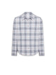 Thom Browne Veste-Chemise Coton Windowpane Plaid Bleu Ciel Gris Armband Manche