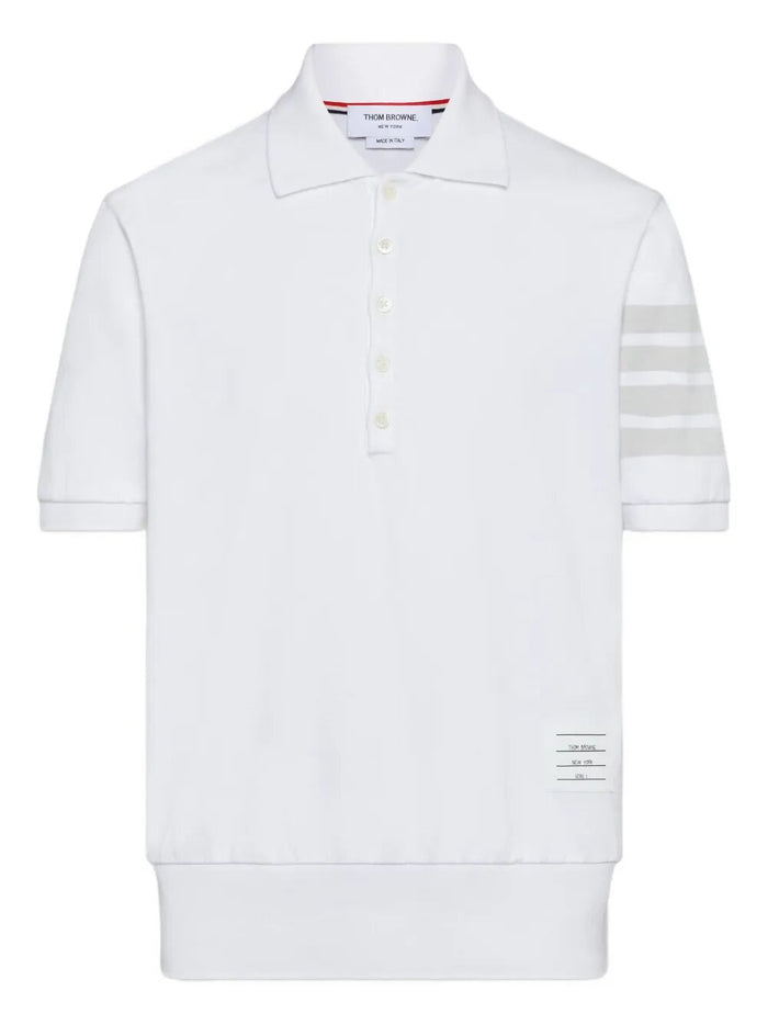 Thom Browne 4-Bar Cotton Piqué Polo Shirt
