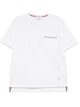 Thom Browne Oversized Short Sleeve Tee With Embroidered Rwb Pocket Trim In Heavy Jersey