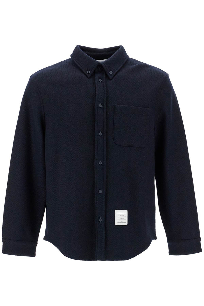 Thom Browne Midnight Blue Cotton Blend Oversize Shirt