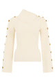 Elisabetta Franchi Sweater With Asymmetrical Collar And Buttons