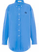 Miu Miu Blue Cotton Trochus Niloticus Shirt