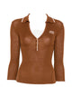 Elisabetta Franchi Sigaro Nude Knit Polo