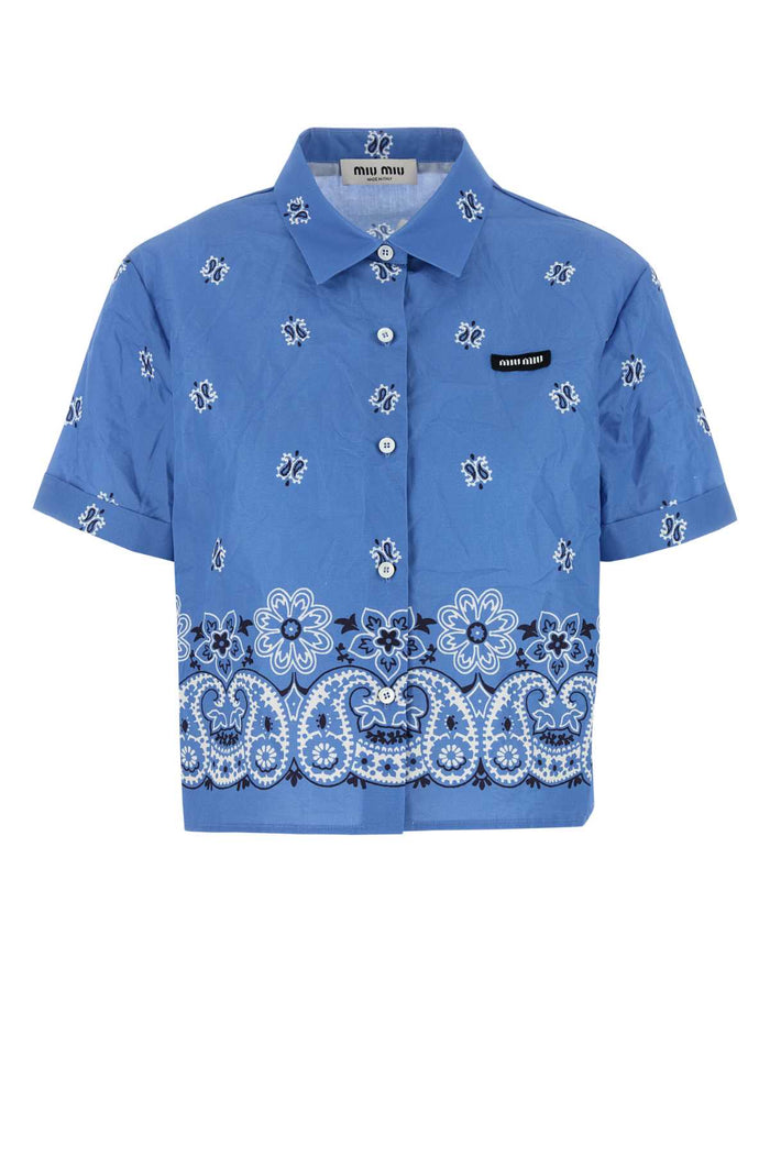 Miu Miu Printed Poplin Shirt