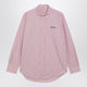 Miu Miu Oversized Pink Shirt With Logo Embroidery