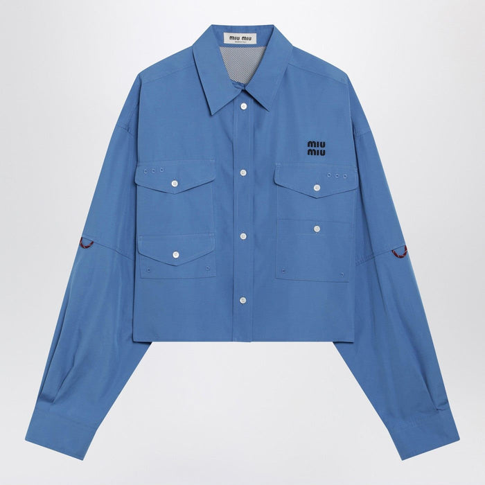 Miu Miu Periwinkle Boxy Cotton Shirt