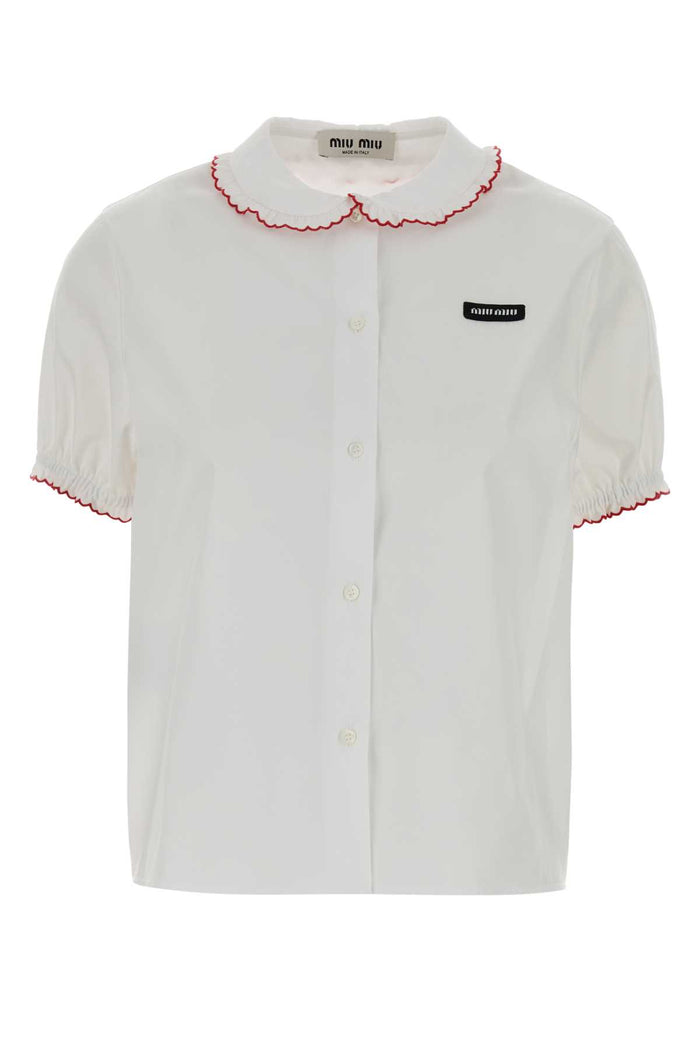 Miu Miu White Red Cotton Shirt