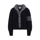 Thom Browne Navy 65 Jersey Collar Cardigan