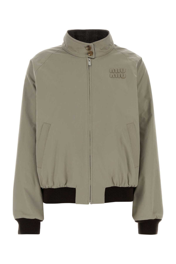 Miu Miu Dove Grey Cotton Blend Reversible Jacket