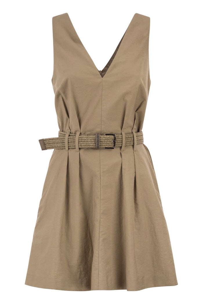 Brunello Cucinelli Sleeveless Dress With Braided Belt