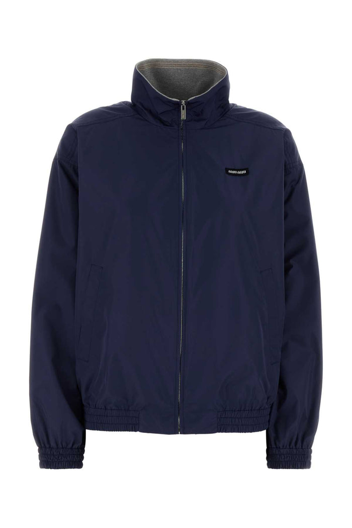 Miu Miu Blue Polyester Windbreaker