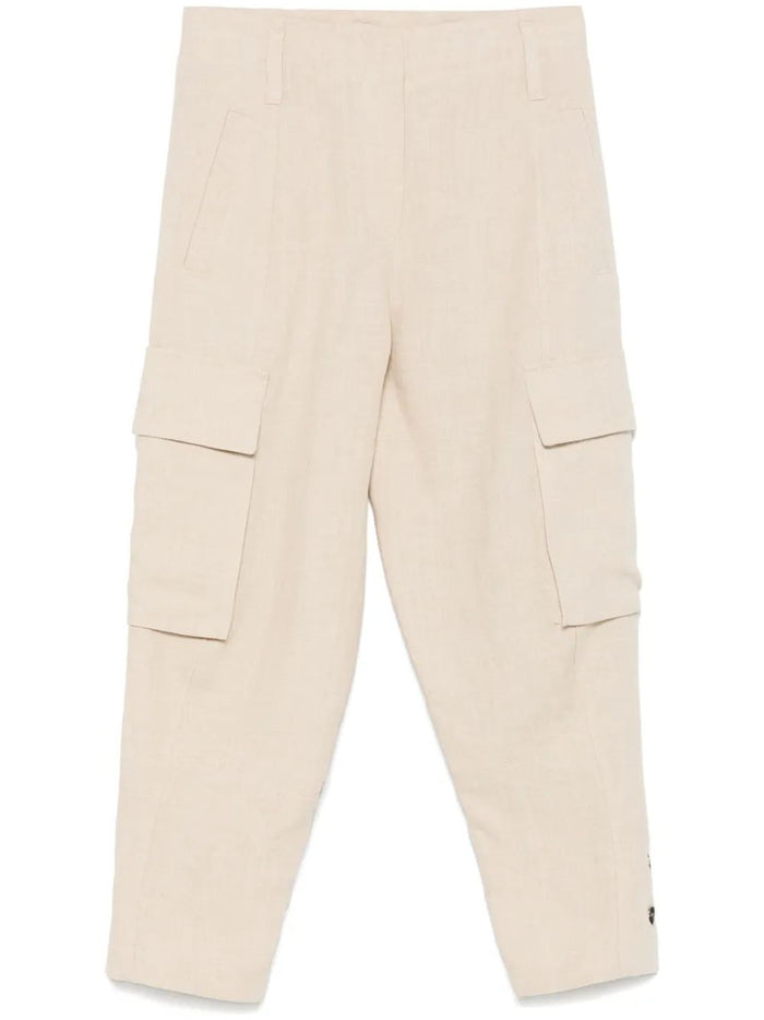 Brunello Cucinelli Beige Linen Trousers
