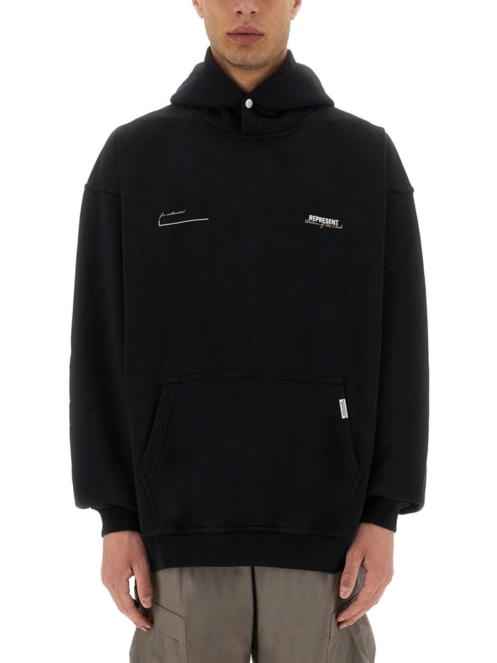 Represent Black Cotton Sweatshirt