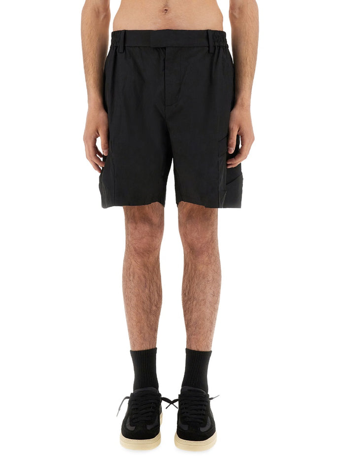 Represent Black Cotton Nylon Shorts