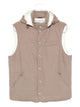 Brunello Cucinelli Sleeveless Jacket In Membrane Wool Flannel With Detachable Hood