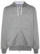 Brunello Cucinelli Grey Melange Brunello Cucinelli Mens Cotton-Blend Zip-Up Hoodie Featuring Cashmere, Silk, And Kangaroo Pockets