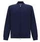 Brunello Cucinelli Oxford Blue Brunello Cucinelli Mens Cotton-Blend Zip-Up Sweatshirt Featuring A Ribbed Crew Neck And Side Pockets