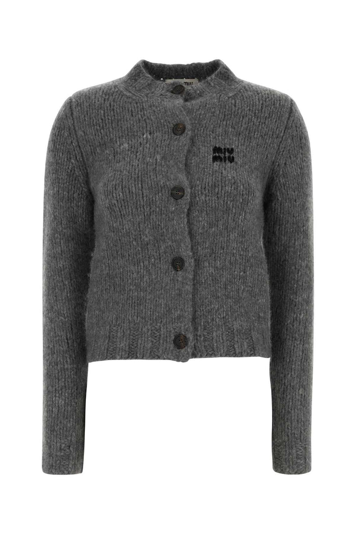 Miu Miu Grey Cashmere Cardigan