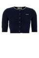 Miu Miu Navy Blue Cotton Cardigan