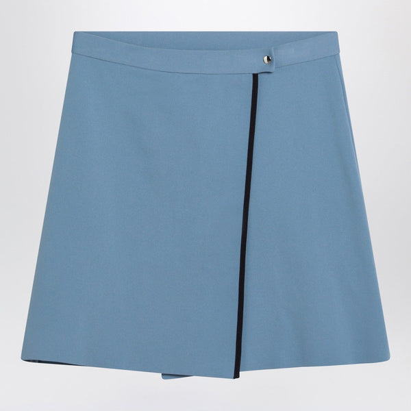 Miu Miu Light Blue Skirt In Technical Yarn