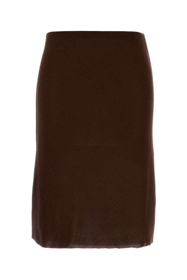 Miu Miu Brown Silk Skirt