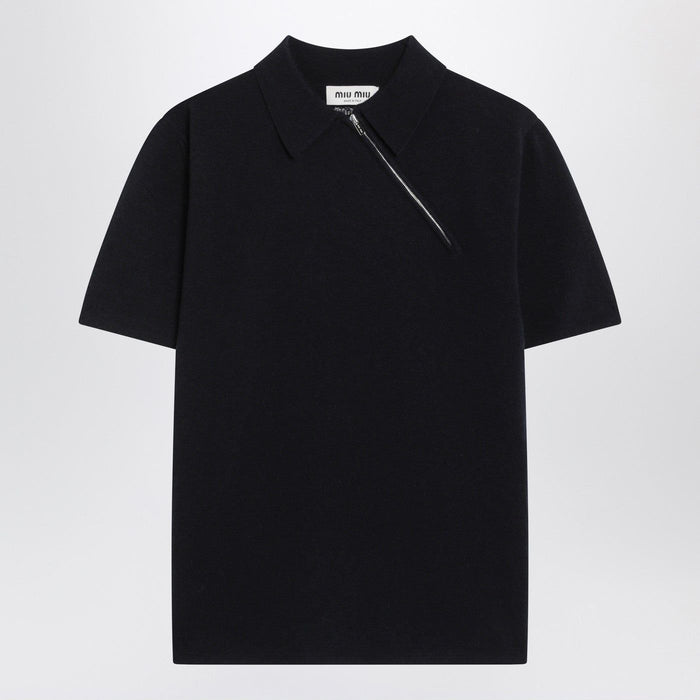 Miu Miu Polo In Cashmere Blue
