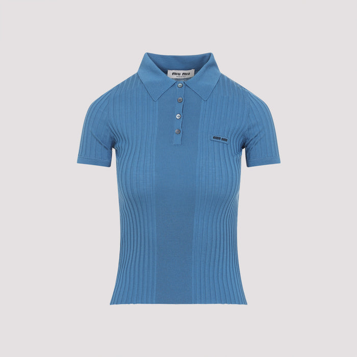 Miu Miu Blue Wool Polo