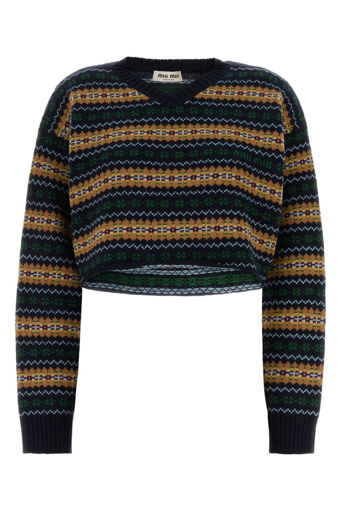 Miu Miu Embroidered Wool Sweater