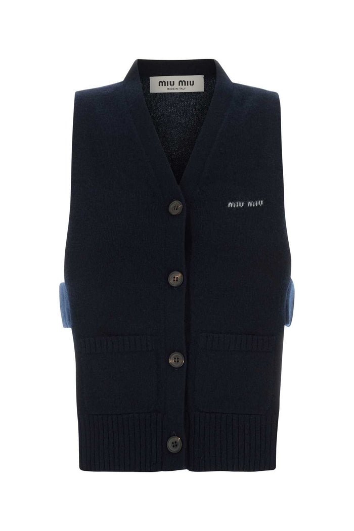 Miu Miu Midnight Blue Cashmere Vest