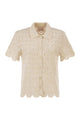 Mc2 Saint Barth Crochet Polo Cardigan With Sequins