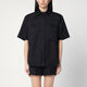 Loulou De Saison Black Shirt In Viscose And Linen