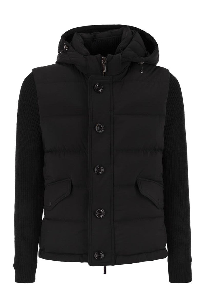 Moorer Foscolo-Knm - Bomber Jacket With Knitted Sleeves