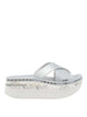 Premiata White And Silver Moura Platform Sandals