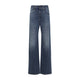 Brunello Cucinelli Contemporary Loose Trousers In Comfort Cotton Denim With Jewellery