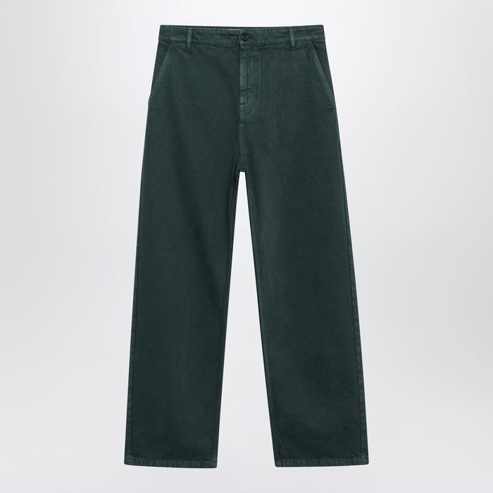 Miu Miu Bottle Green Gabardine Trousers
