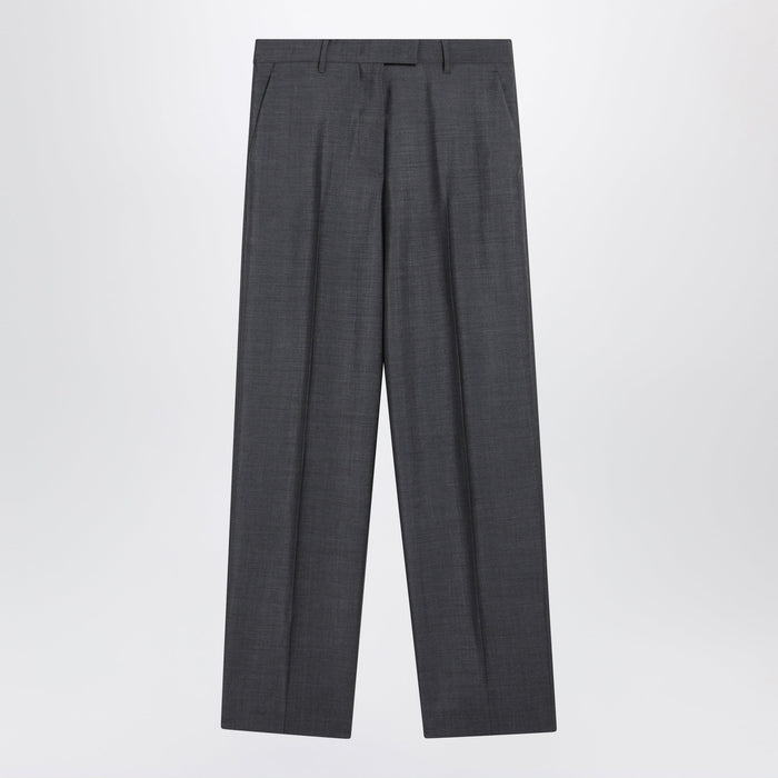 Miu Miu Grey Wool-Blend Trousers