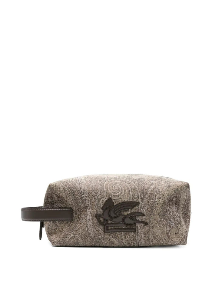 Etro Pouch M Arnica Jacquard Beige