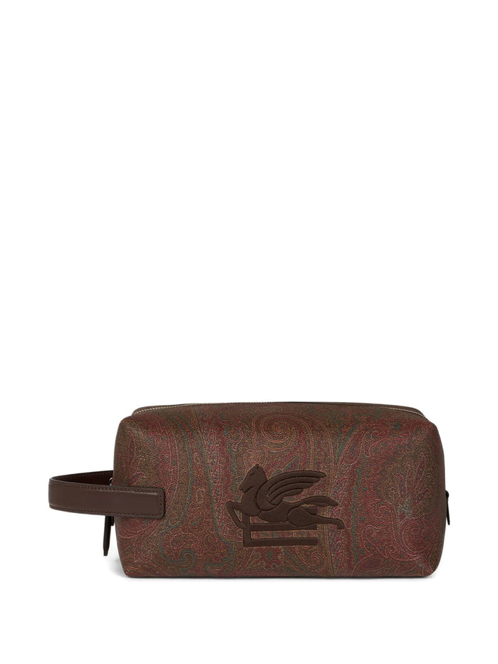 Etro Brown Leather Pouch Arnica