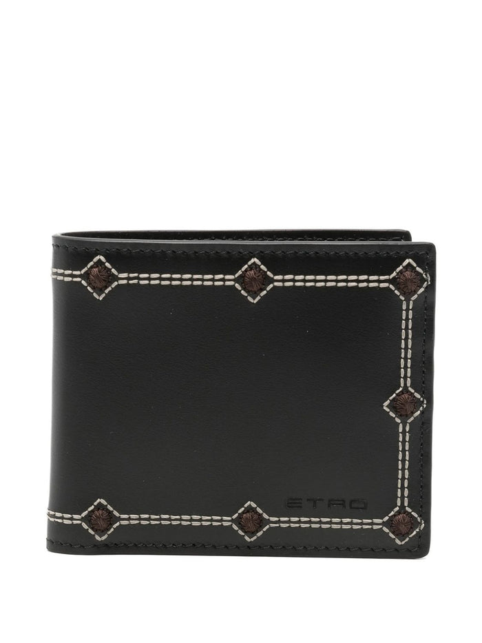 Etro Wallet Leather + Embroidery 10,5X9
