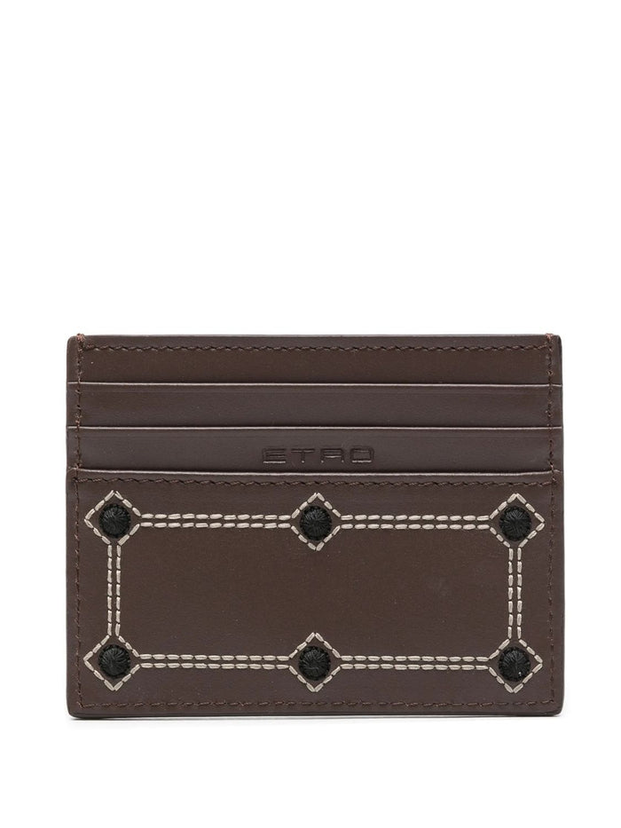Etro Card Holder Leather + Embroidery 10