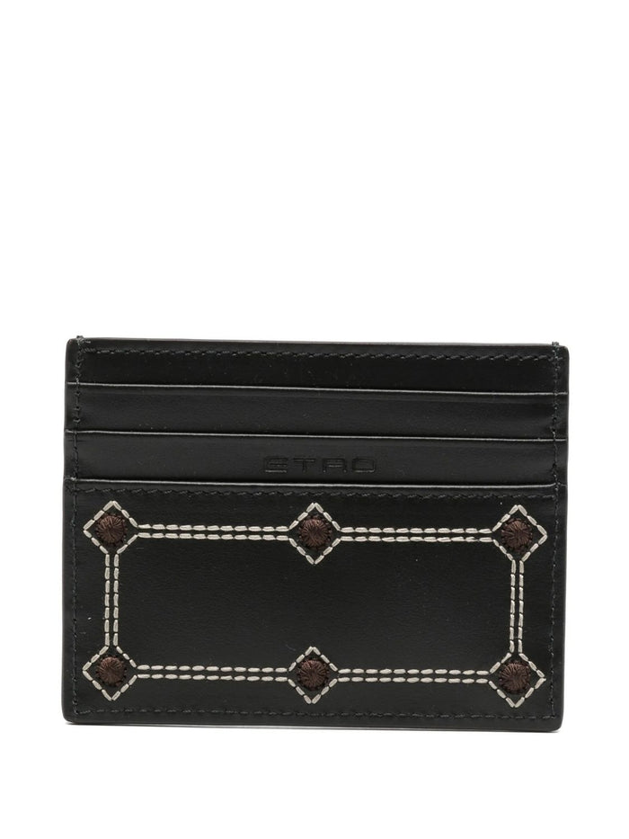 Etro Card Holder Leather + Embroidery 10