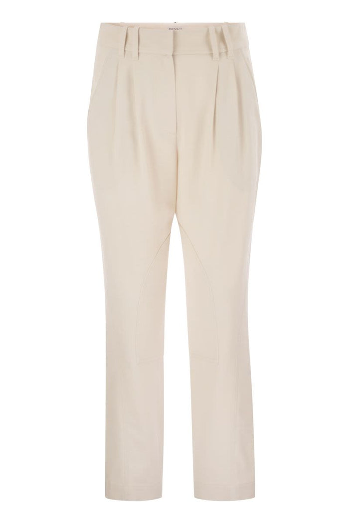 Brunello Cucinelli Stretch Viscose-Wool Twill Equestrian Trousers With Jewellery