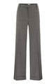 Brunello Cucinelli Loose Flared Trousers In Virgin Wool Mouliné Pinstripe With Beadwork