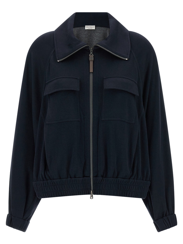Brunello Cucinelli 'Shiny Zipper Pull' Sweatshirt