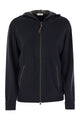 Brunello Cucinelli Cotton And Silk Interlock Hooded Topwear With Precious Stripe