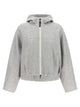 Brunello Cucinelli 'Shiny Zipper Pull' Cropped Hoodie