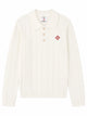Casablanca Ribbed-Knit Logo-Patch Polo Shirt