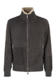 Brunello Cucinelli Shearling Aviator Jacket With Cashmere Knit Details